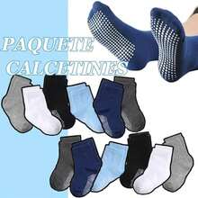 Paquete de 5/12 Calcetines para Bebé, Lindos Calcetines Antideslizantes para Niños con Agarre y Anticaída, Fabricados con Algodón Orgánico, Respirable, para Niños y Niñas - 1-3 Años-Multicolor - 1 - Ver 2