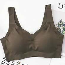 Sujetador extraíble con almohadilla para el pecho desmontable, ropa interior 2024, sujetador de seda de hielo sin costuras para mujer sin anillo de acero, chaleco de Yoga transpirable con realce - Azul - Ver 12