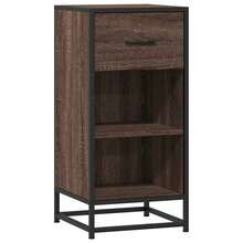 Buffet vidaXL aspect chêne brun 35,5 x 35 x 76 cm, matériau à base de bois et métal - Tabac - Voir 3