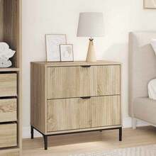 vidaXL Nachttisch Sonoma-Eiche 63,5 x 36 x 61 cm Holzwerkstoff - Braun - Übersicht 2