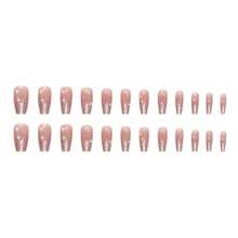 4 Boxes (96Pcs) Short Squoval Press On Nails | Valentine's Day Magnetic Cat Eye Glitter Press On Nails - Medium Long Coffin Ballet Fake Nails With Star & Heart Accents, Sweet Romantic Full Cover False Nails For Women & Girls, Spring Date Night Anniversary Gift Manicure Set.French Tip Press On Nail,Cute Nails,Valentines,Christmas Nail,New Year,Christmas Gifts For Women,Winter Nails. - Hồng 292 - Xem 4