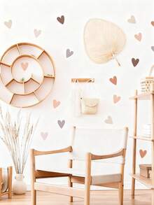 36/24/12pcs Heart-Shaped Stickers, Beautiful Baby Room Decor Self-Adhesive Wall Stickers, Suitable For Children's Room Decoration - Multicolor - View 1