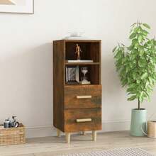 Buffet vidaXL Chêne fumé 34,5 x 34 x 90 cm Matériau à base de bois - Tabac - Voir 3