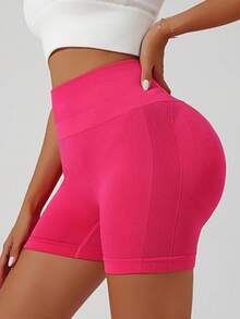 4pcs High Waisted Biker Shorts For Women, Tummy Control Fitness Athletic Workout Running Yoga Gym Shorts - 彩色 - 查看 3
