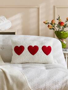 1 chiếc vỏ gối hình trái tim màu đỏ chủ đề Ngày Valentine, kích thước 18x18 inch, thêu hình trái tim, trang trí nhà cửa, phong cách nông trại, dùng ngoài trời cho ghế sofa, ghế bành, quà tặng tình yêu ngày Valentine (KHÔNG BAO GỒM RUỘT GỐI) - Đỏ - Xem 10