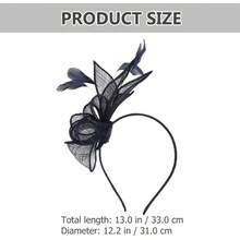 ml Lurrose Sombrero De Coctel Tocados Sombreros Funerarios Para Mujer Pelucas Para Mujer Flores Con Clip Para Sombreros Derby Diadema De Malla Encantador Abs De Las Mujeres Articulos De Ropa10101 - azuloscuro - Ver 3