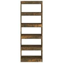 Étagère/séparateur de pièce vidaXL Chêne fumé 60 x 30 x 135 cm Matériau à base de bois - Tabac - Voir 5