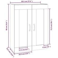 Armario de pared vidaXL, roble ahumado, 69,5 x 32,5 x 90 cm - Marrón - Ver 10