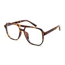 1PC Vintage Aviator Reading Glasses For Women And Men, Double Bridge Fashion Eyeglasses, Fake Nerd Clear Square Computer Lightweight Pilot Eyewear Frame Oversized 2866 - 008 - View 2
