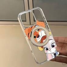 Funda para teléfono de  Friends con dibujos animados de Nick Wilde y Judy Hopps, compatible con teléfonos ,  17,  16 Pro Max,  15 Pro Max,  13 y  12. Fabricada en TPU, ofrece protección contra golpes y caídas. Perfecta para regalar a familiares, amigos, amantes de la animación y ocasiones especiales. - transparente - Ver 6