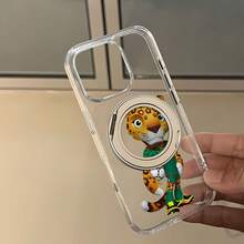 Funda para teléfono con el personaje de leopardo de fútbol, que presenta un alegre leopardo con una vibrante camiseta verde sosteniendo un balón de fútbol. Es compatible con teléfonos ,  17,  16 Pro Max,  15 Pro Max,  13 y  12. Fabricada en TPU para una excelente protección contra golpes y caídas. Perfecta para aficionados al deporte, regalos infantiles, sorpresas de cumpleaños y accesorios para la vuelta al cole. - transparente - Ver 6