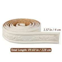 zxr iplusmile - Juego de 2 molduras de pared para despegar y pegar bordes de pared autoadhesivos 3D base de espuma flexible moldura de techo para bordes de espejo líneas de para decoración del125 - blanco - Ver 2