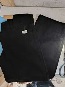 KIT 2 Calça Bag Jeans Claro E Preto Larga Balão Estilo Skatista Carpenter Streetwear Premium Estilosa - Preto - Visão 1