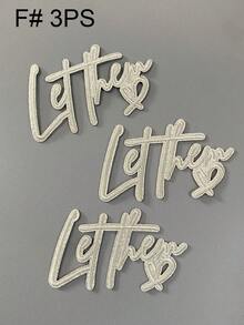 1 Set Of 3/6pcs Let Them English Letter Series Embroidery Patch Cute Fashion Polyester Badge Applique DIY Clothing Iron On Patches Sew Accessory Cloth Stickers Suitable For Backpacks, Jeans, Jackets, T-Shirts, Hats, Dresses, Etc - Multicolor - View 15