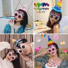 Colorful Stuck Ball Birthday Hat, Creative Triangle Hat Birthday Party Festive Atmosphere Decoration Props,Multiple Styles To Choose - Multicolor - View 8