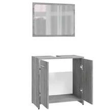 Ensemble de meubles de salle de bain vidaXL Gris Sonoma Matériau à base de bois - Gris - Voir 6