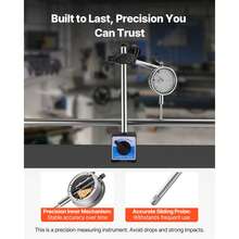 Dial Test Indicator With Dual Rod Stand And Storage Case, 0.001 Inch Accuracy, 0-1 Inch Range, Fine Adjustable Long Arm, Non-Magnetic Centering Rods For Machine Set-Up, Narrow Area Measurement - 11.81 X 8.27 X 4.53 In - View 3