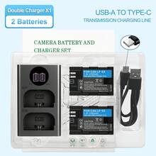 EDEKOY LP-E6 Charger For Canon LP-E6N LP-E6 Battery USB Dual Charger For Canon EOS R7, R6 R5 R 5DS 6D 7D 90D 80D 70D 60D 60DA 5D Mark IV 5D Mark III 5D Mark II 6D Mark II 7D Mark II Cameras - 兩個電池帶一個充電器 - 查看 10
