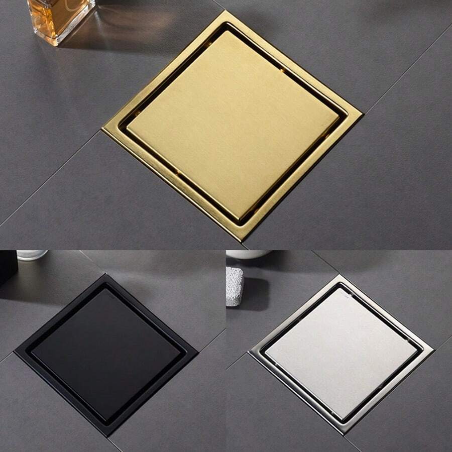 1 pezzo Scarico doccia nascosto, Scarico in acciaio inossidabile - Design moderno e elegante, Rimovibile, Anti-odore e Anti-intasamento, Copertura dello scarico integrata, Sistema di drenaggio efficiente, Adatto per bagno, balcone, cucina ecc. - Disponibile in misure da 4 pollici e 6 pollici Accessori per il bagno Strumenti per il bagno