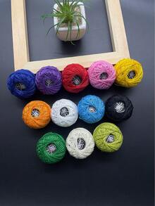 1 cuộn chỉ thêu chữ thập màu trơn (chỉ ren cotton/chỉ dệt siêu mịn/màu ngẫu nhiên) - Nhiều màu - Xem 1