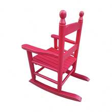Silla roja de balancín para niños - Interior o Exterior - Adecuada para niños - Duradera RR UVXS - Rosa roja + madera maciza - Ver 7