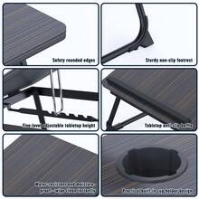 Adjustable Laptop Desk For Bed,Bed Table For Laptops,Laptop Stand For Beds,Lap Desk Foldable Bed Desk For Laptops And Writing,Portable Beds Tray Table With Cup Holder - màu đen - Xem 6