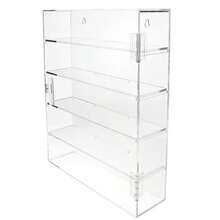 5-Tier Clear Acrylic Wall Display Case Mounted Cabinet Storage Organiser Rack - Clear - View 9