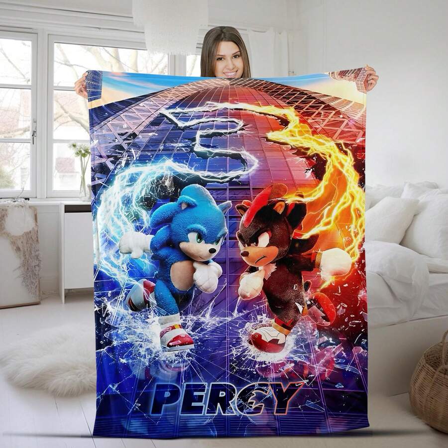 2025 Christmas,Soft And Warm Throw Blanket Soniced Game Blanket Fleece Winter Breathable Super Soft Throw Blanket For Bedding Couch Bedspreads Blanket For Bed,Blankets And Throws,Couch Bedspreads,Versatile For Sofa, Bed, Office, Camping,Perfect Gift For Halloween And Parties, Warm And Cozy All Season, Cute Blanket - 多色7 - 查看 1