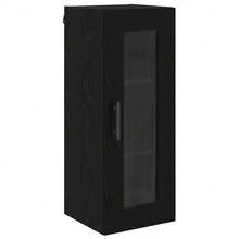 Mobiletto a muro vidaXL, effetto rovere nero, 34,5 x 34 x 90 cm - nero - Visualizzare 3