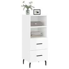 Aparador vidaXL blanco brillante 34,5x34x90 cm Material a base de madera - Blanco - Ver 2