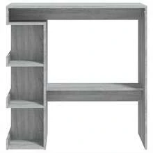 Tavolino da bar vidaXL con ripiano, grigio Sonoma, 100x50x101,5 cm - Grigio - Visualizzare 5
