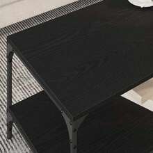 Table basse vidaXL aspect chêne noir 81 x 50 x 40 cm Matériau à base de bois - Noir - Voir 4