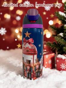 OWALAo Free.Sip Limited Edition 24 Oz / 32 Oz Sports Water Bottle,  Stainless Steel Water Bottle, Luminous Cup. Leakproof With Pop-Up Lid, Easy To Clean. Available In A Variety Of Colors, The Pattern Is Clear And Exquisite. A Water Bottle Designed For Water Drinkers, Suitable For Running, School, Fitness, Halloween, Thanksgiving Day. New Fashion Water Bottle For Women. It's A Good Choice For A Gift. [Christmas Gifts] - 32oz/945ml - khác - Xem 19
