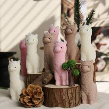 Huayuxun 1pc Alpaca Shaped Candle, 8.9cm Height, Premium Soy Wax Candle, Ins Style Creative Gift, Home Decor, Tabletop Decor, Fragrance Candle, Photography Prop, Perfect For Valentine's Day, Thanksgiving, Christmas, Parties, Birthdays And Candle Lovers - Multicolor - View 3