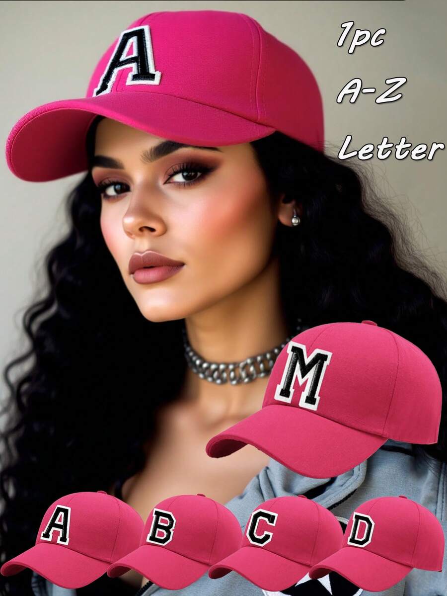 1pc Unisex Personalized 26 Letter Baseball Cap, Adjustable Casual Breathable Sun Hat, Suitable For Spring, Autumn, Summer Indoor And Outdoor Daily Wear