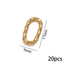 20pcs Stainless Steel Twist Textured Oval Open Bezel Jump Rings Blank Charm Diy Earrings Conectors For Jewelry Making Supplies - Split Ring - View 13