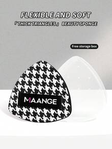 MAANGE 1个高吸水性三角化妆海绵，专业便携式旅行化妆粉扑，干湿两用，粉底粉扑，面部化妆工具，送给女性和女孩的礼物，赠品，旅行必备，物美价廉 - 彩色 - 查看 3