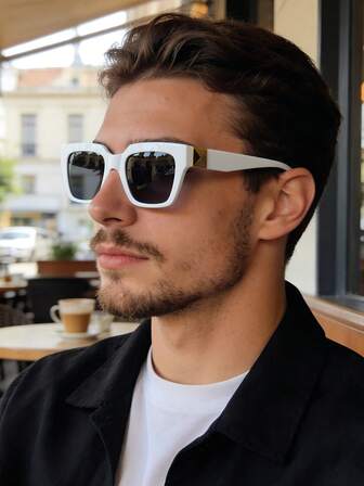 Polarisierte Modebrillen Frauen Retro Quadratischer Rahmen Kunststoff Modebrillen Klassische Dekoration Outdoor Sport Radfahren Brillen Reise Strand Urlaub Fahren Angeln Sommer UV-Schutz Modebrillen Männer