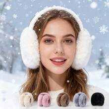 Women's Winter Warm Ear Muffs, Cute Student Ear Warmers, Fluffy Ear Covers, Foldable Ear Plugs, Plush Ear Muffs, Fashionable Winter Ear Warmers For Women Vacation Outfits - Multicolor - View 6