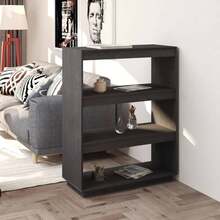 Libreria/divisorio vidaXL grigio 80x35x103 cm in legno massello di pino - Grigio - Visualizzare 3