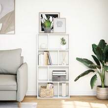 vidaXL Bücherregal Weiß 60 x 20 x 120 cm Holzwerkstoff - Weiss - Übersicht 2