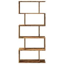 Bibliothèque/séparateur de pièce vidaXL, 5 étagères, aspect bois recyclé, 70 x 24 x 161 cm - Tabac - Voir 5