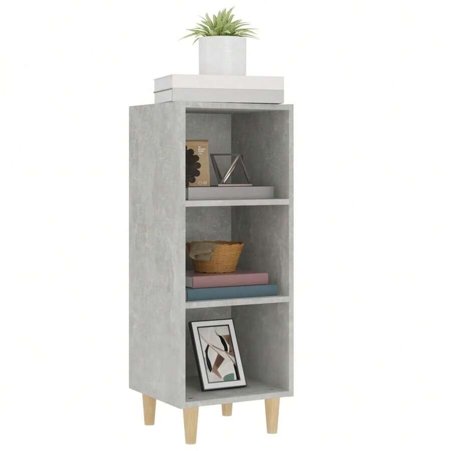 Credenza vidaXL grigio cemento 34,5x32,5x90 cm Materiale a base di legno - Grigio - Visualizzare 1