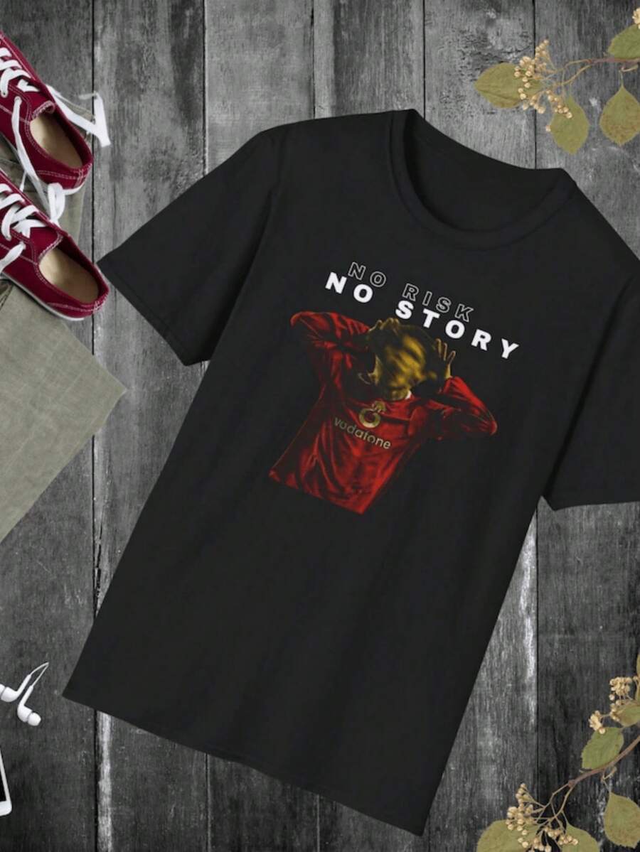 Ronaldo T-Shirt Design Soccer T-Shirt T-Shirt Gift Gift For Friends Personalized Gift T-Shirt S - 黑色 - 查看 1