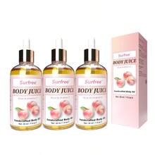 Peach Scented Body Oil For Glowing Skin - 4-In-1 Hydrating Blend With Jojoba & Argan Oil - Non-Greasy & Fast-Absorbing Daily Moisturizer For Silky Softness - Rượu sâm banh - Xem 6