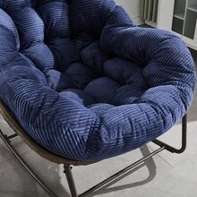 Silla mecedora de ratán para exteriores, silla reclinable con cojín acolchado para exteriores, para porche delantero, sala de estar, patio, jardín. 
 Blanco M4QV - Azul marino + acero + algodón - Ver 11