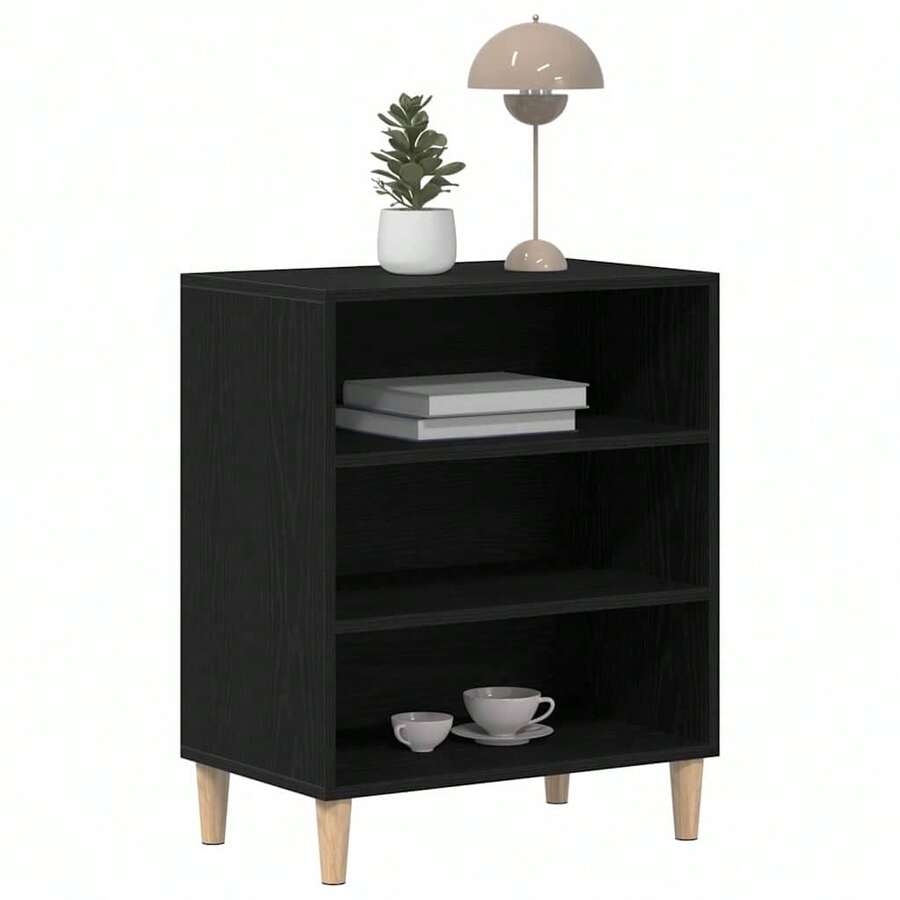 Buffet vidaXL aspect chêne noir 57 x 35 x 70 cm Matériau à base de bois - Noir - Voir 1