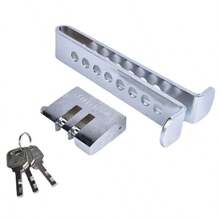 Car Anti-Theft Brake Clutch Lock, Car Security Protection Safety Tool, Automobile Hidden Brake Throttle Pedal Lock With 3 Keys - Silver - View 4
