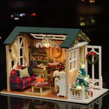 1pc Diy Miniature House Kit, Doll House Kits For Adults To Build, Wooden Doll House Making Kit With Furniture, Craft Handmade Toy, Luxury Kit/Christmas Birthday Gift - 日 - 查看 9