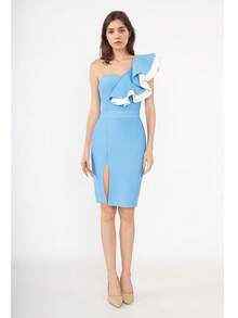 Women Cocktail Dresses - Baby Blue - View 2